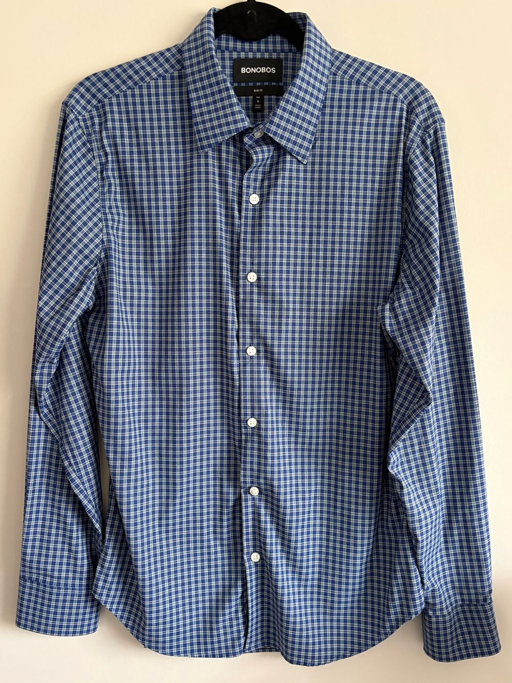 Bonobos Blue Plaid Long-Sleeve Dress Shirt